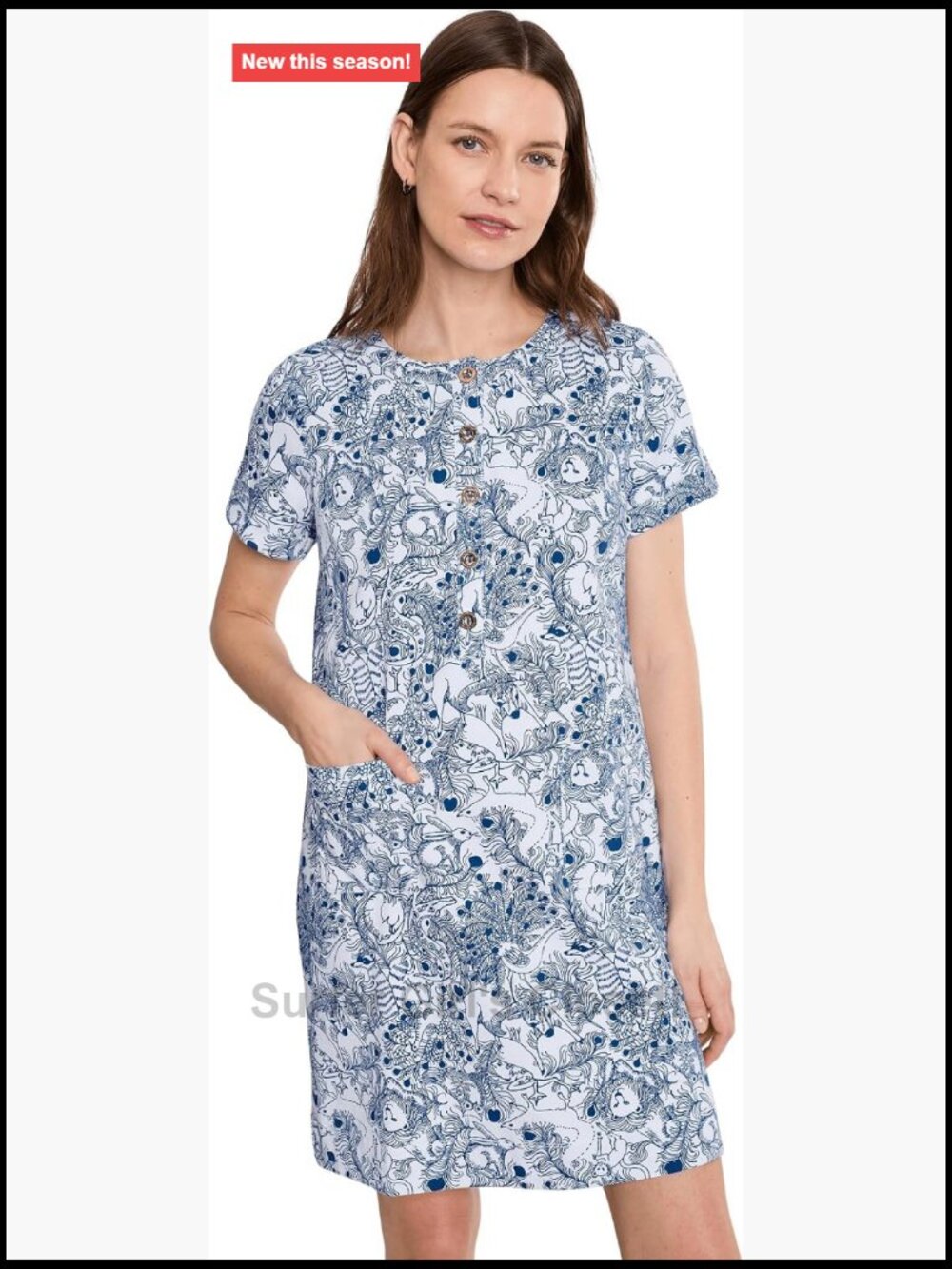 Strapless Cotton Madras A-Line Dress, Sleeveless, Floral